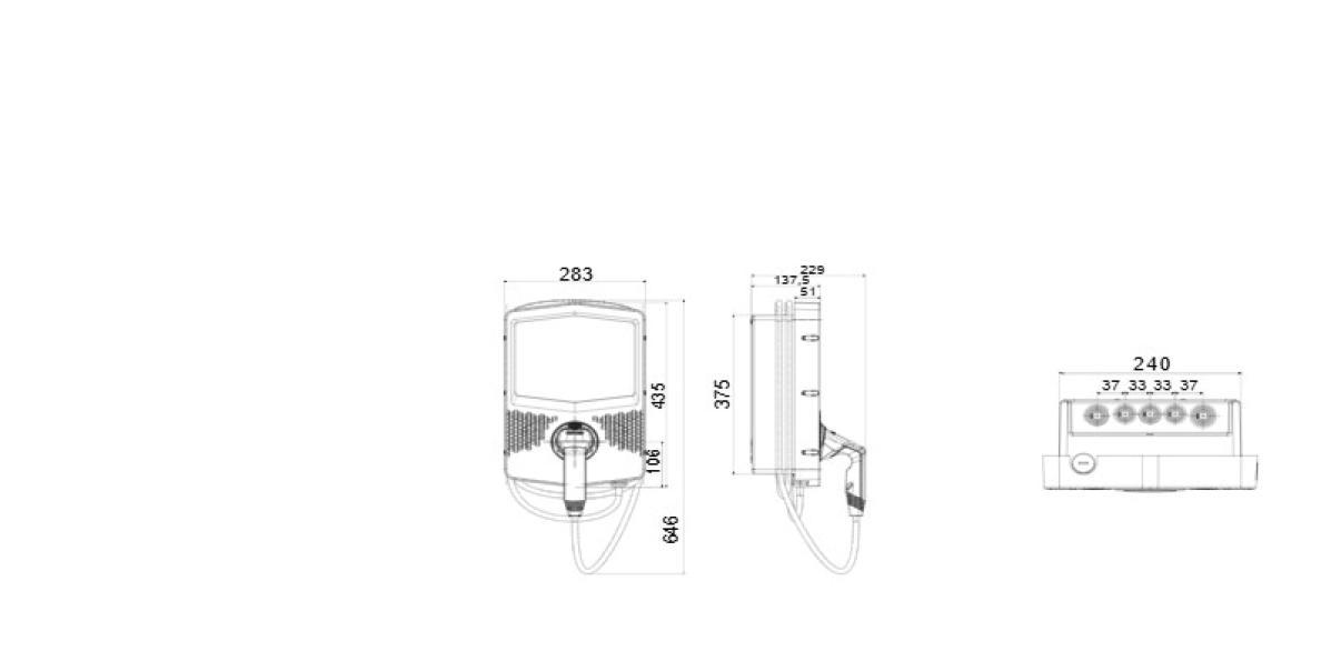 disegno dimensionale wallbox gewiss joinon i con evo con misure