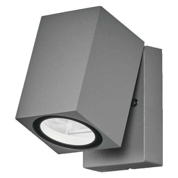 applique da esterno cubica argento con attacco gu10 orientabile