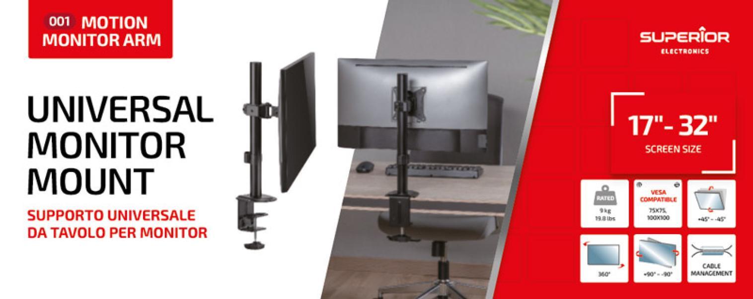 superior supporto monitor universale tavolo 17″-32″ superior - supspc001 - foto 4