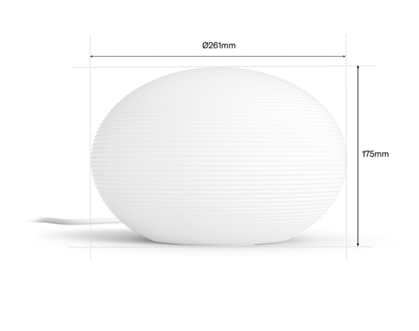 dimensioni lampada da tavolo Philips Hue Flourish diametro 261 mm altezza 175 mm