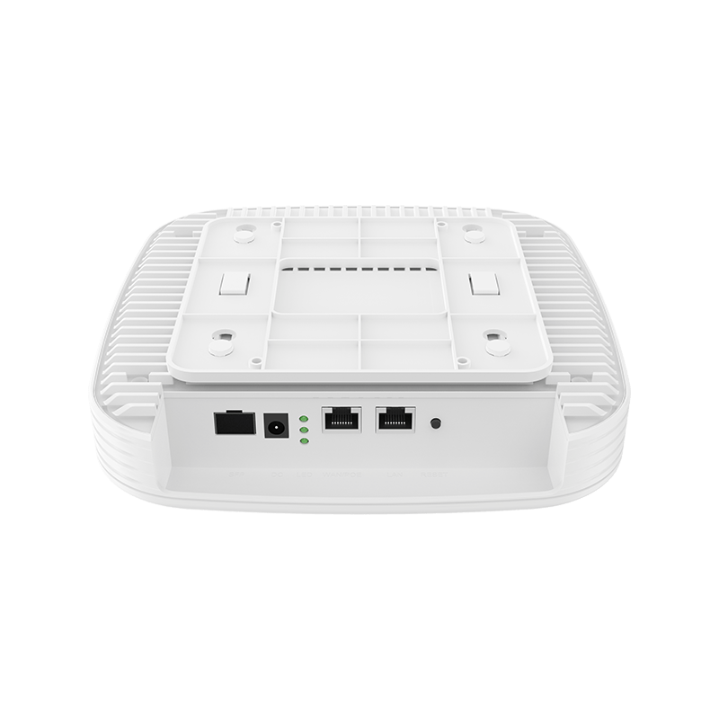 access point wifi 7 tri band vista posteriore con porte rj45 e sfp