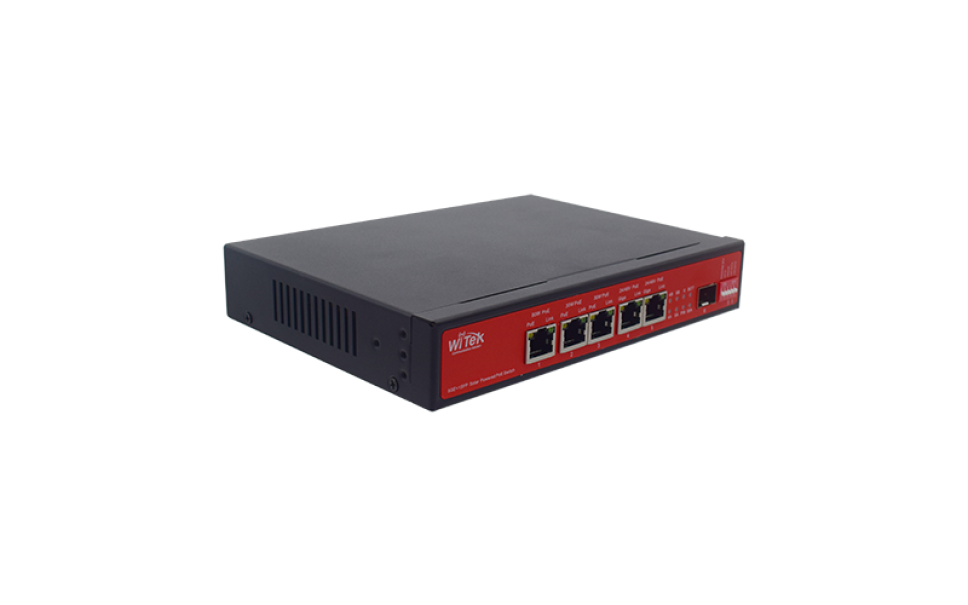 switch poe solare con porte gigabit e sfp vista laterale