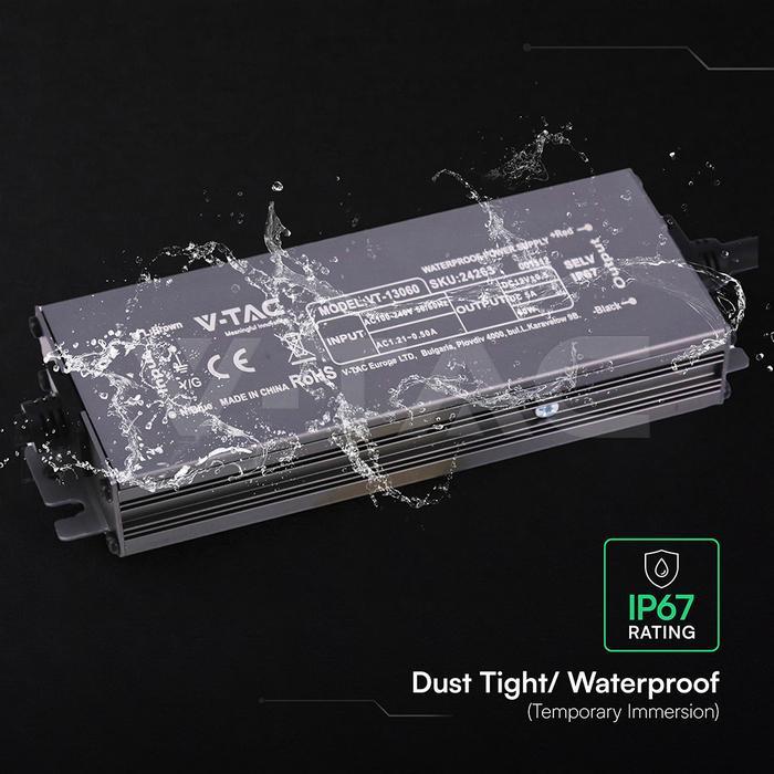 alimentatore led ip67 resistente ad acqua e polvere v tac 12v 60w