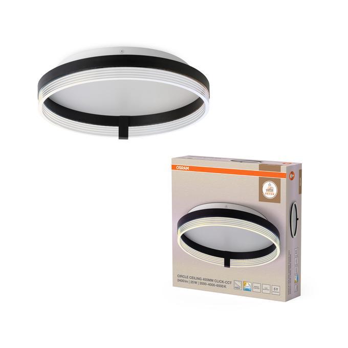 plafoniera led da soffitto circolare nera 400 mm con confezione