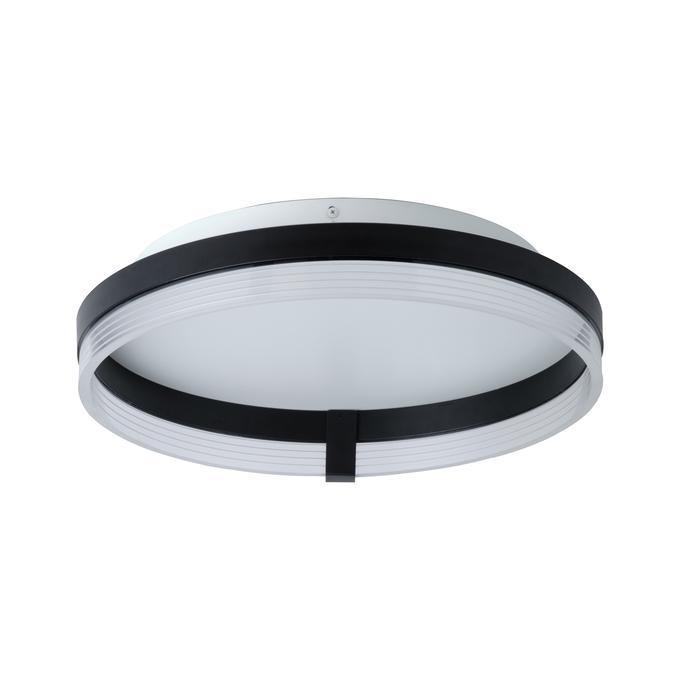 plafoniera led da soffitto nera vista laterale profilo circolare