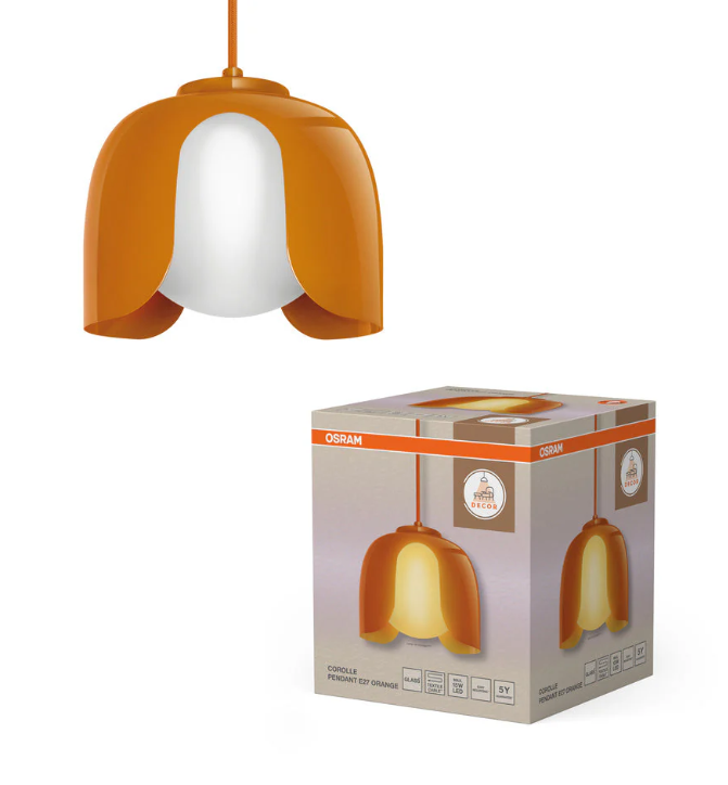 lampada a sospensione e27 arancione ledvance corolle con confezione