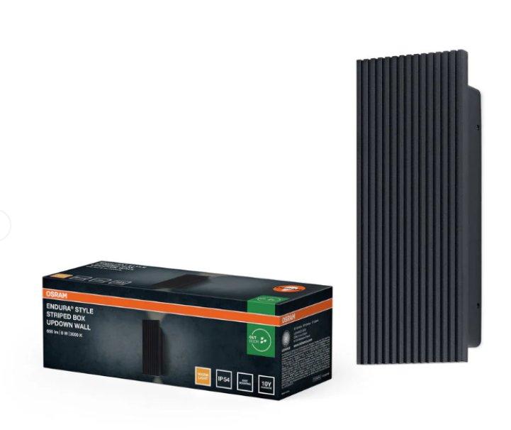 applique led da esterno ip54 design rigato colore grigio scuro