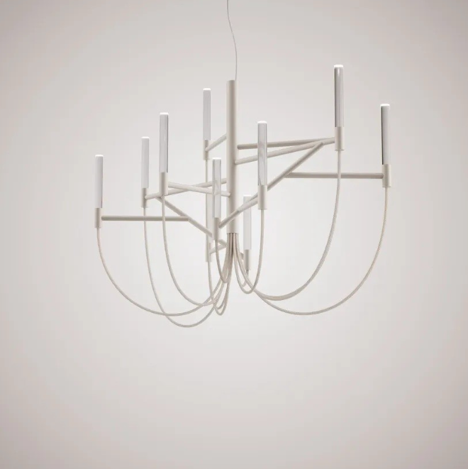 foscarini allumette m sospensione led dimmerabile triac lampadario foscarini allumette m sospensione led finitura neutra con cavo telato