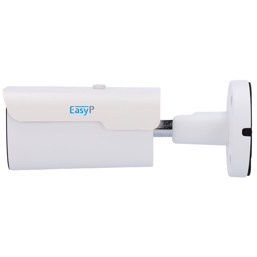telecamera bullet ip vista laterale con staffa di fissaggio
