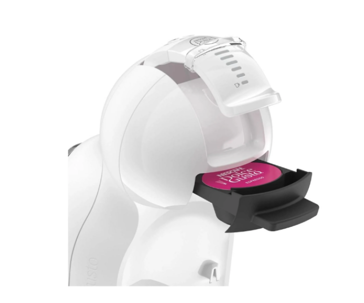 Vista laterale macchina caffe a capsule Dolce Gusto De Longhi con serbatoio Macchina caffe a capsule Dolce Gusto De Longhi vista laterale con serbatoio