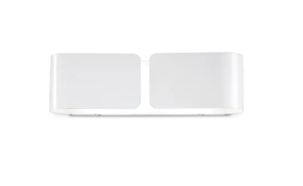 applique da parete bianca ideal lux clip ap2 small vista frontale