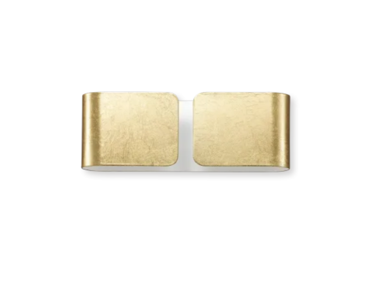 applique da parete oro ideal lux clip mini doppia emissione