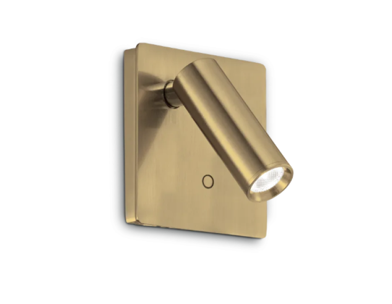applique da parete ideal lux lite ottone con spot led orientabile
