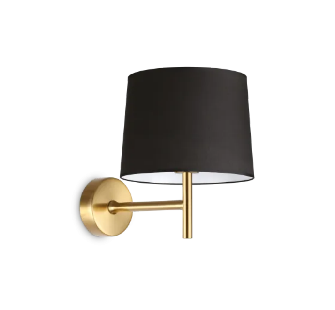applique da parete ottone e paralume nero ideal lux set up map1 applique da parete interno ottone con paralume nero ideal lux set up map1