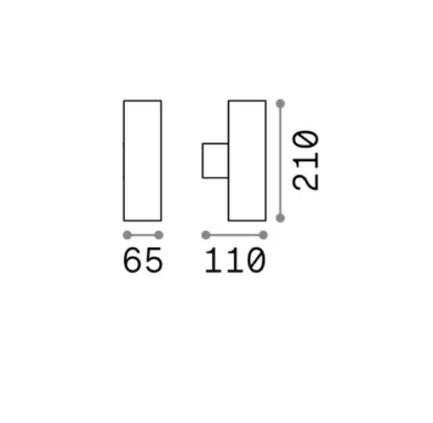 disegno tecnico applique da esterno dimensioni 21 cm 11 cm 7 cm