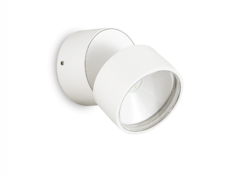 applique led da esterno orientabile bianca ideal lux omega round