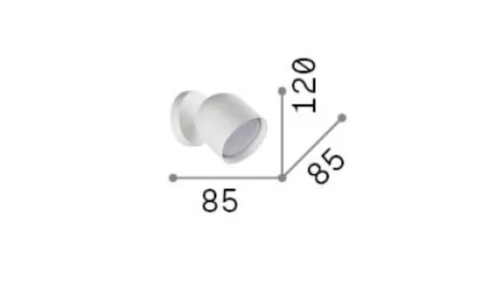 dimensioni applique ideal lux dodo altezza 12 cm profondita 85 mm schema dimensioni applique da parete ideal lux dodo 12 cm 85 mm