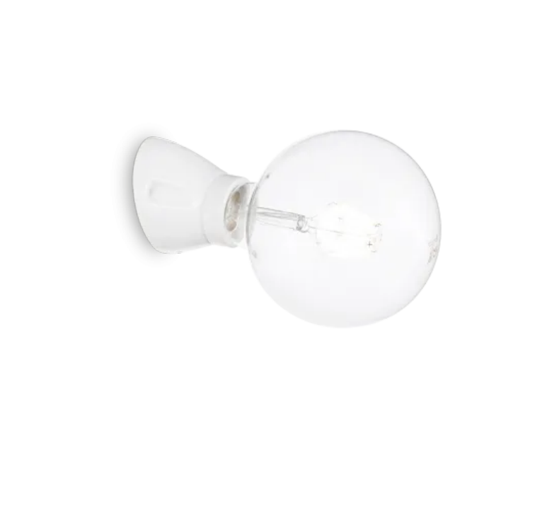 applique da interno bianca ideal lux winery con lampadina globo