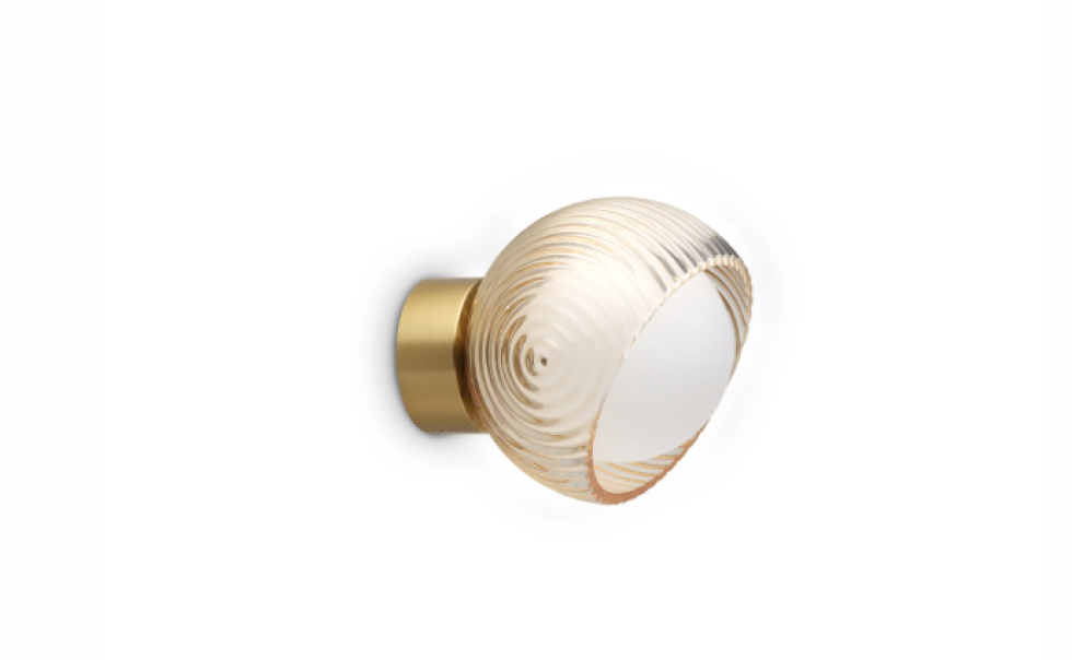 applique ideal lux bloom ottone d12 con diffusore in vetro