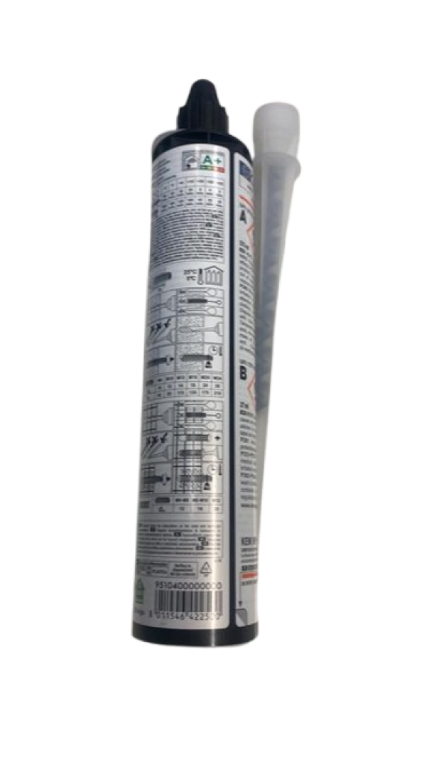 Cartuccia ancorante chimico poliestere 300 ml con beccuccio miscelatore vista posteriore