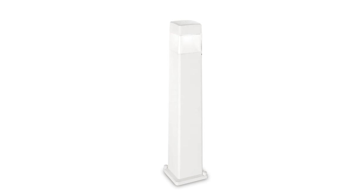 paletto luminoso da esterno bianco ideal lux cosmo con diffusore