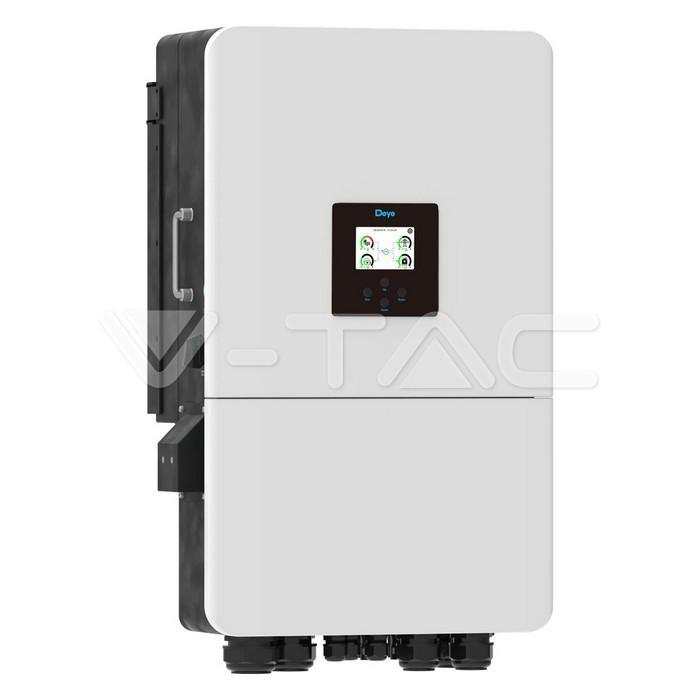 inverter ibrido trifase 20 kw v tac vista frontale con display