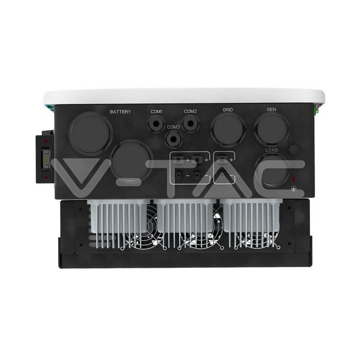 inverter ibrido trifase v tac vista inferiore connessioni batteria pv rete e carichi