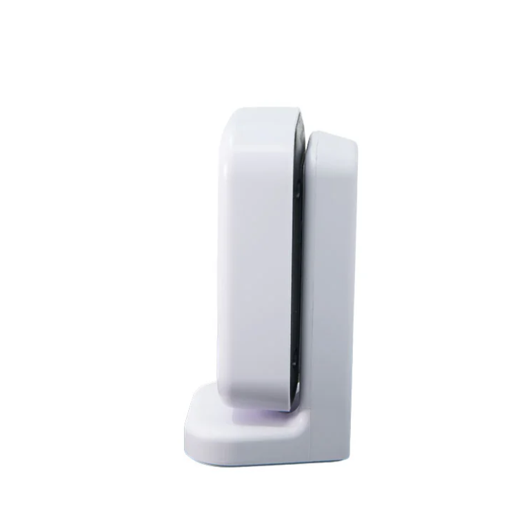 sensore di presenza shelly presence gen4 profilo laterale su supporto da appoggio