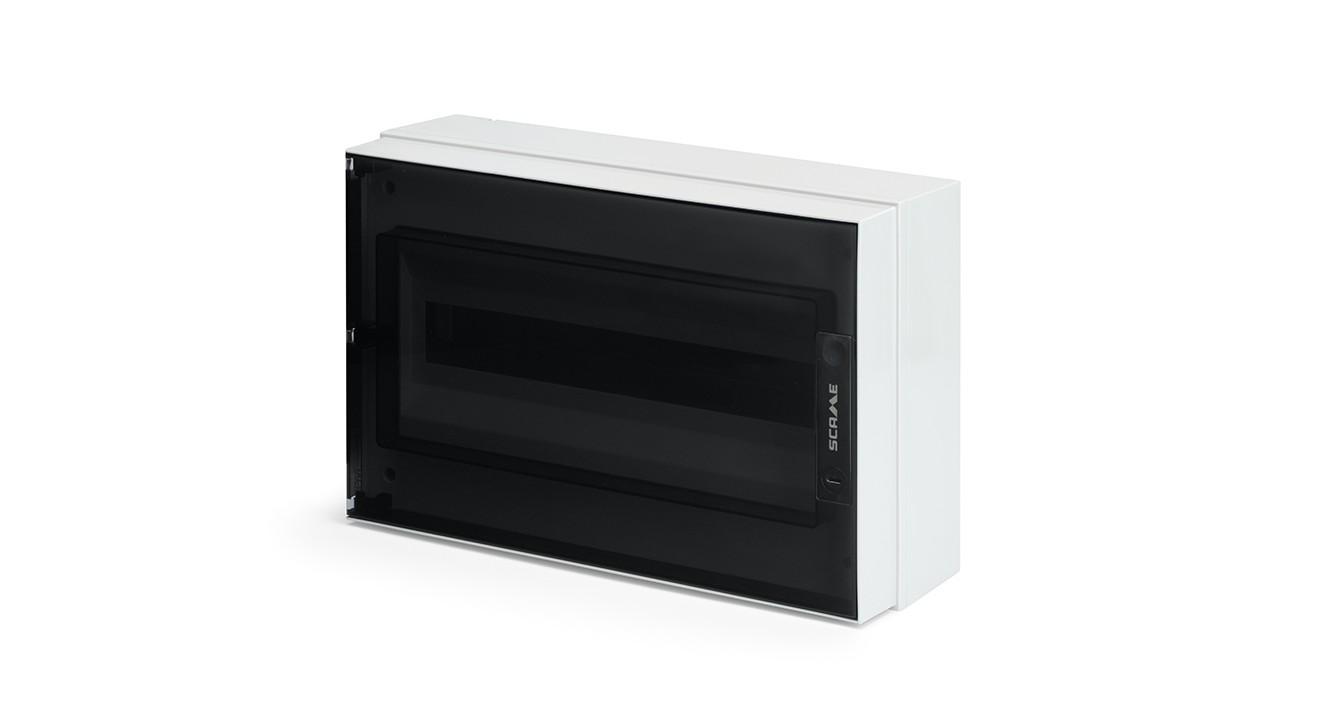 centralino da parete scame serie ikona 18 din ip66 grigio