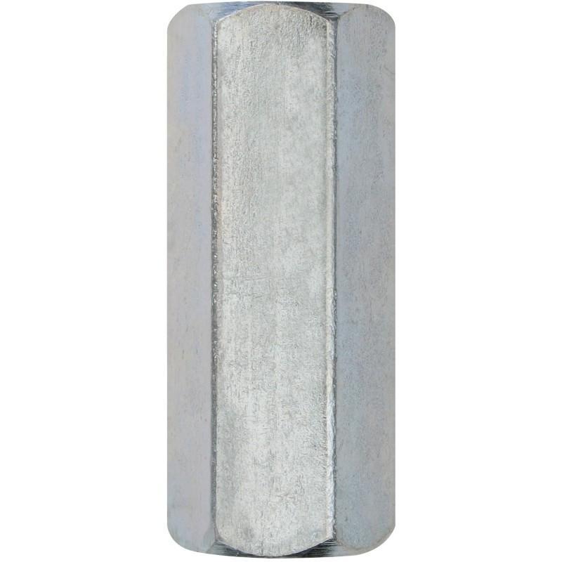 dado esagonale di giunzione lungo m8x40 in acciaio zincato bianco
