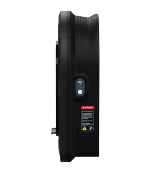 profilo laterale stazione di ricarica veicoli elettrici schneider electric charge pro con pulsante e segnalazioni