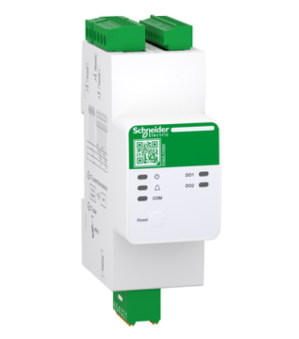 contatore energia trifase resi9 modbus rtu rs485 su guida din schneider electric vista frontale