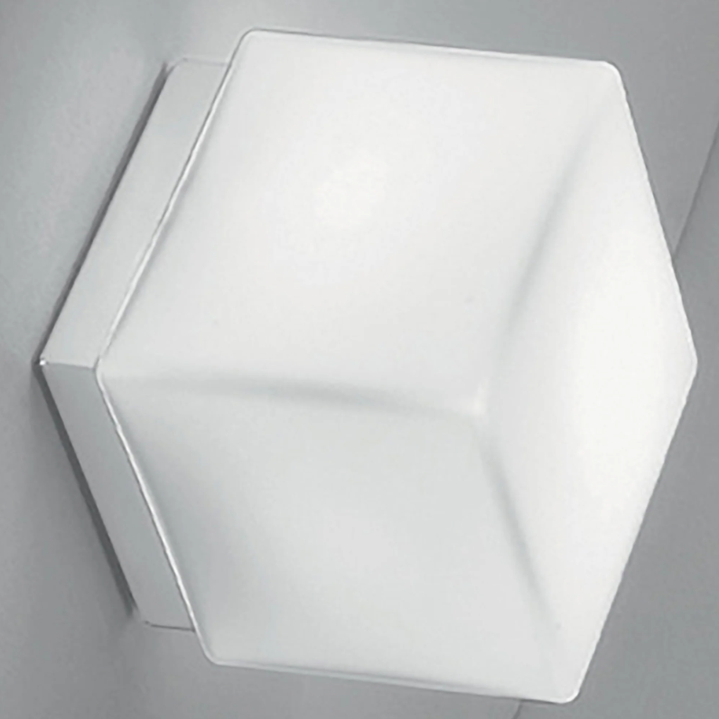 lampada da parete soffitto dado bianco opaco vetro opale