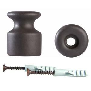 Isolatori ardesia antracite grezza con viti tasselli ø19mm gamabrelli - 01203