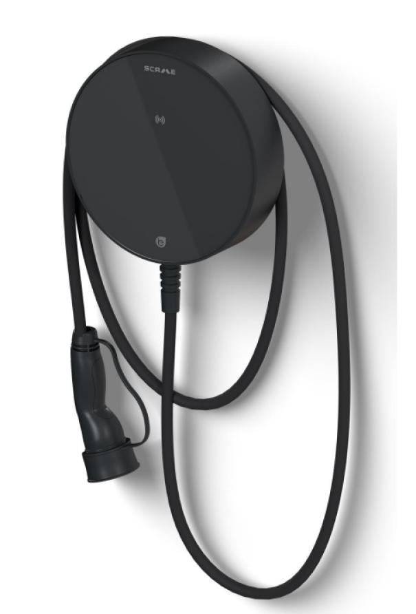 wallbox scame be r tipo 2 con cavo integrato 5 m 22 kw antracite