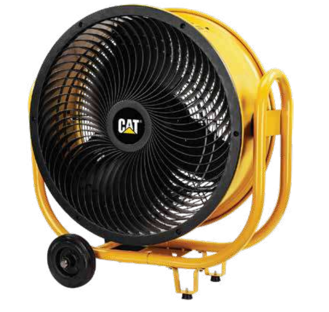 circolatore aria professionale a turbina 60 cm giallo con ruote