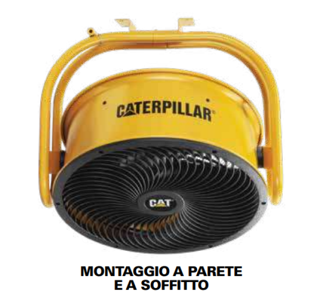 circolatore aria a turbina montaggio a parete e soffitto colore giallo