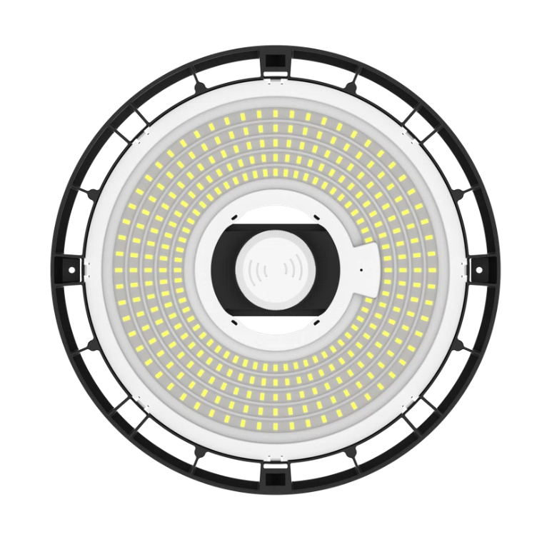campana led highbay industriale nero ral9005 vista laterale