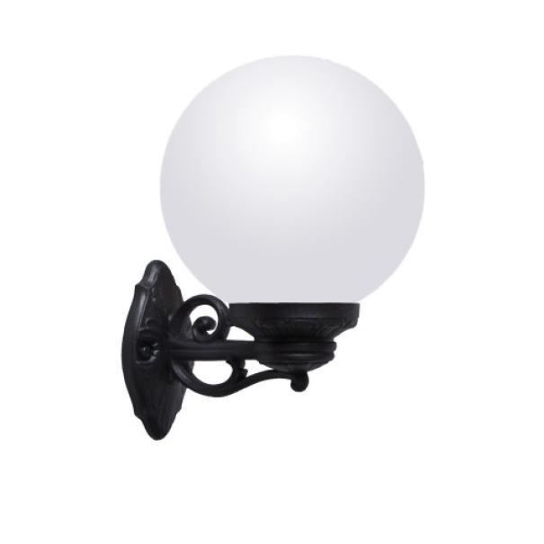 disegno tecnico applique da esterno con globo opale diametro 250 mm ingombro 300x360 mm