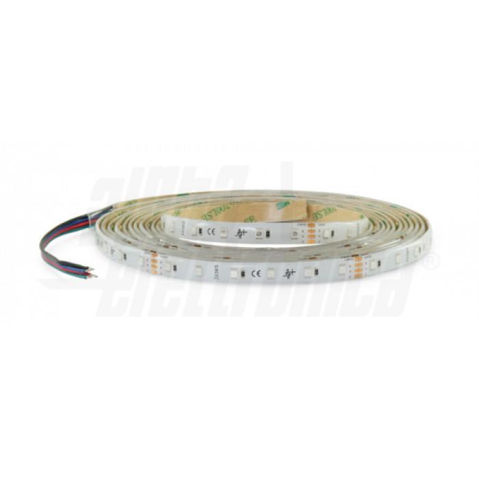 striscia led rgb 5 metri 24v ip65 con cavo libero