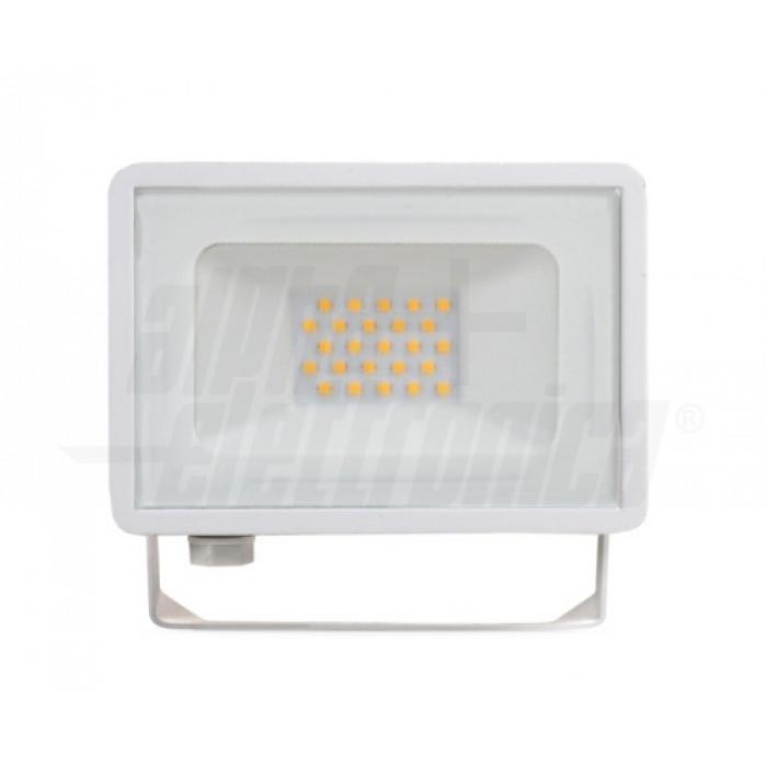 proiettore led da esterno bianco 20w 3000k ip65 vista frontale