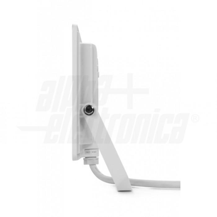 proiettore led da esterno bianco 30w vista frontale con diffusore in vetro