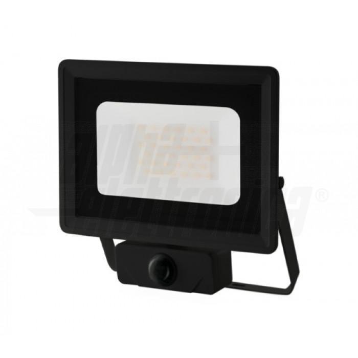 faro led nero con sensore di movimento pir e staffa