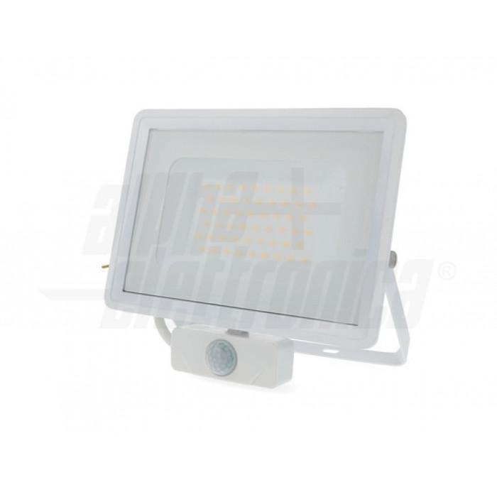 proiettore led da esterno con sensore pir 50w bianco