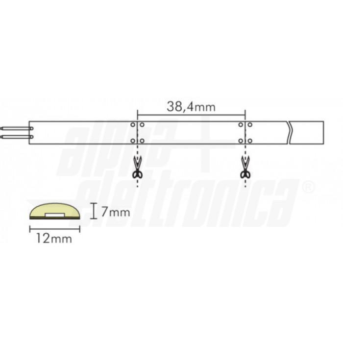 schema taglio striscia led 38 4 mm larghezza 12 mm spessore 7 mm