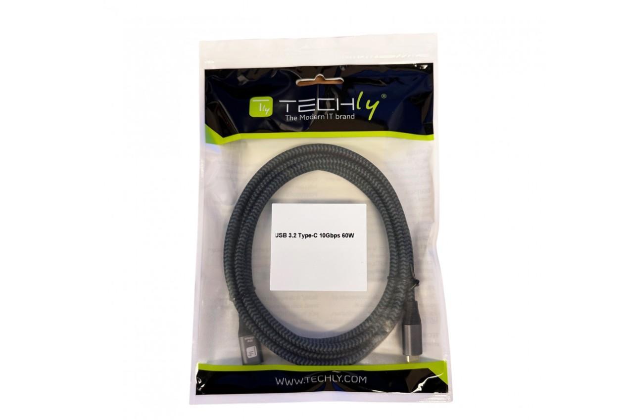 confezione cavo usb c techly usb 3 2 gen 2 0 5 m 60w 3a