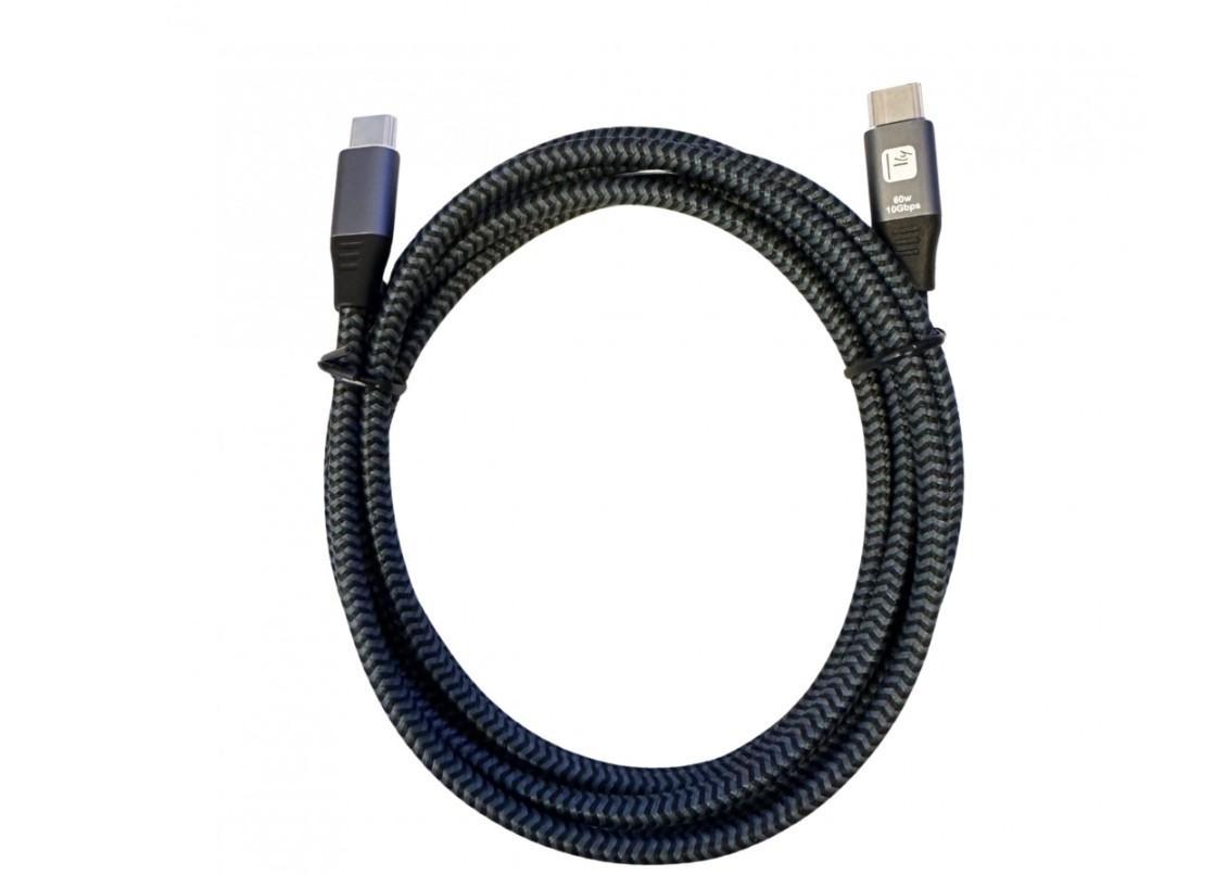 cavo usb c maschio maschio intrecciato techly 0 5 m 60w 10 gbit s