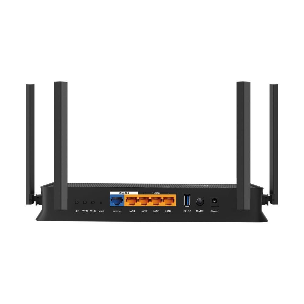 retro router wifi 7 dual band con wan 25gbps 4 porte lan gigabit usb 30 e antenne