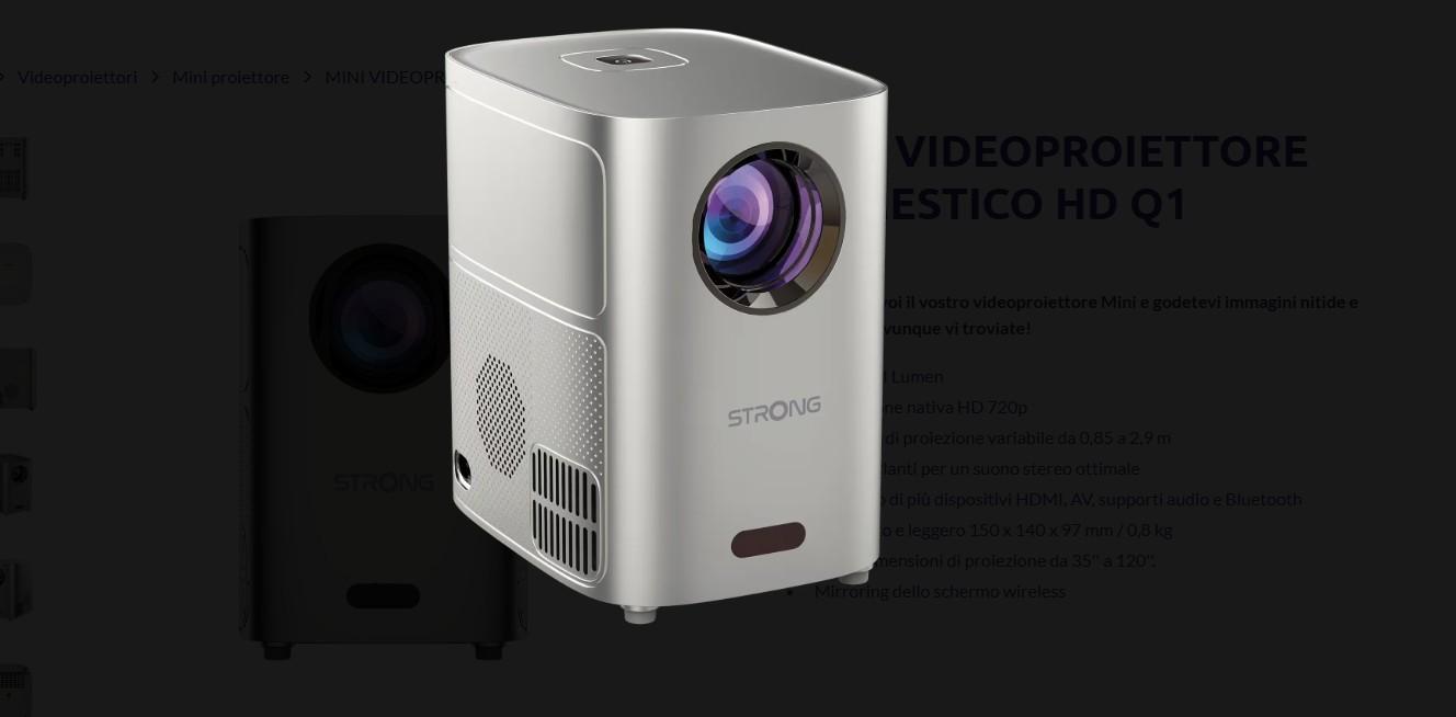 mini videoproiettore lcd hd strong q1 vista frontale