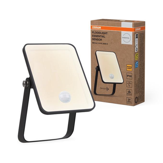 Faro led da esterno con sensore movimento 10w 3000k ledvance vista frontale